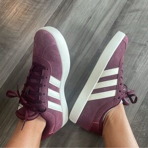 Adidas Kids Maroon and White Sneakers